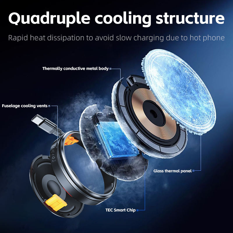 Zinc Alloy Wireless Charging Car Phone Mount