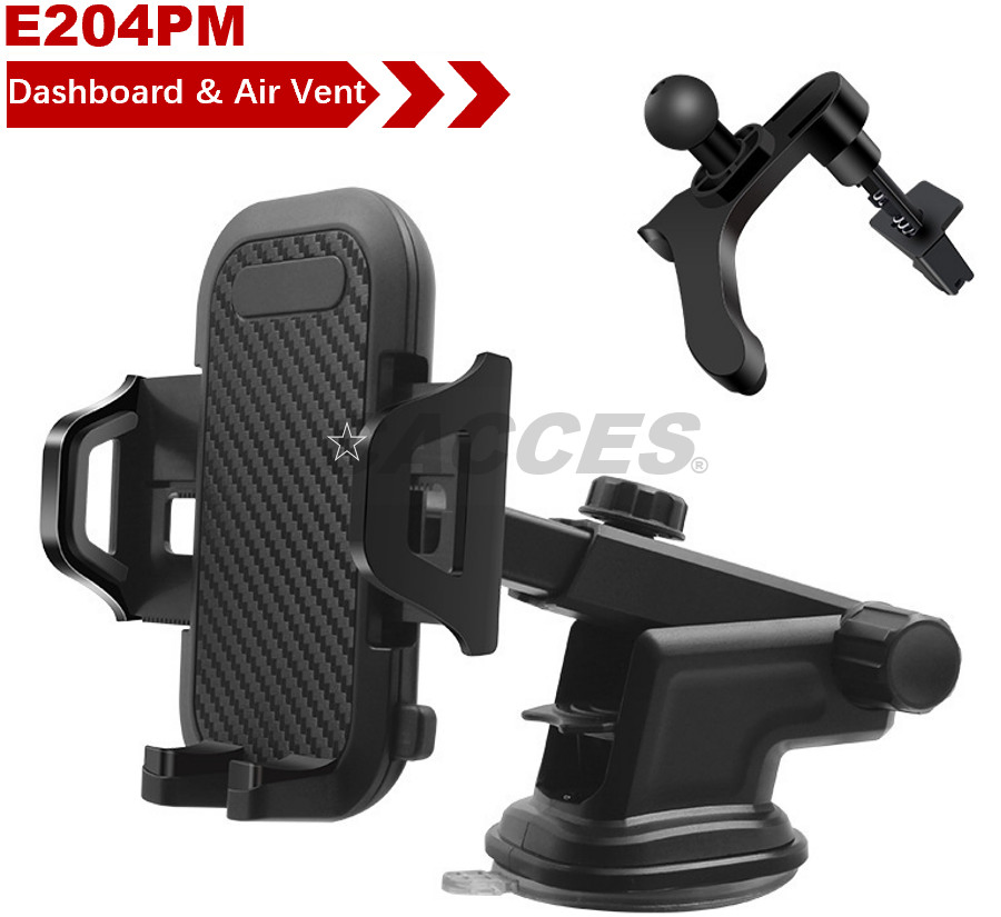 Cacces Factory Phone Mount for Car,Mobile Holder Mount,Dashboard,Windshield &amp; Air Vent for All Cars,Installs in Minutes,Holds All Phone up to 6-Inch Car Holder