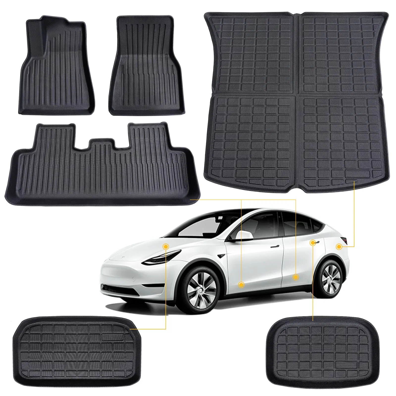 Hot Selling 6PCS All Weather Car Accessories Floor Mat for Tesla Model Y TPE Car Floor Mat