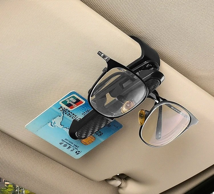 Multi-Function Car Interior Accessories Sunglasses Clip Sun Visor Hanging Glasses Card Ticket ABS Portable Holder