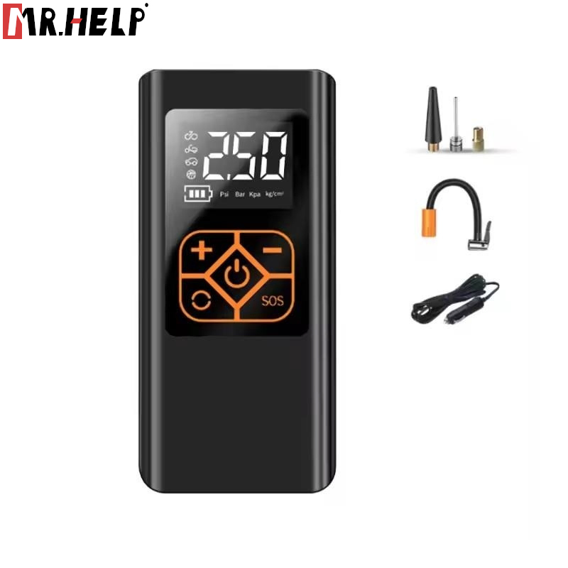 Emergency Light Smart Digital Display Car Tire Air Pump