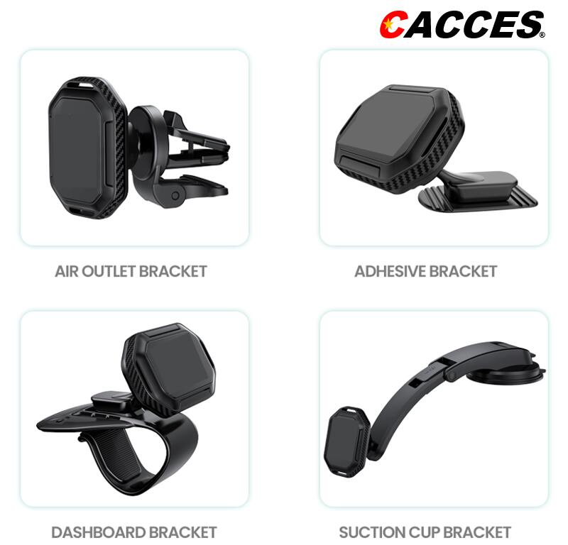 Magnetic Phone Car Mount in Car Phone Holder Super Magnet 4 Metal Plates Universal Mobile Phone Holders for Cars Dashboard Air Vent Outlet Windshield Windscreen