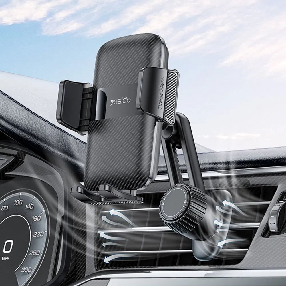 Yesido Adjustable C242 Air Vent Phone Holder Car Phone Mount for iPhone 16 Plus PRO Max