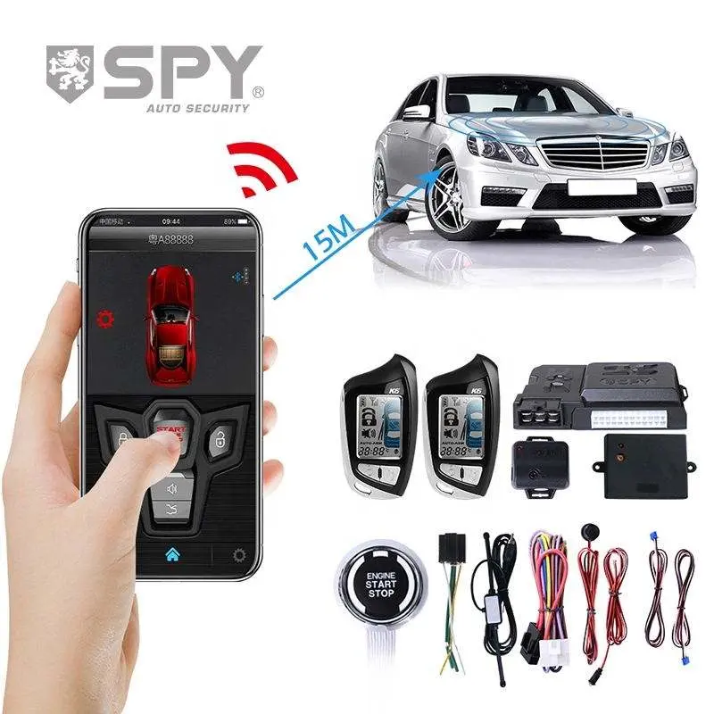 High Tech Octopus Spy LCD Screen Pager 5000m Two Way Universal Remote Engine Start Car Alarm &amp; Sensors System Security A40