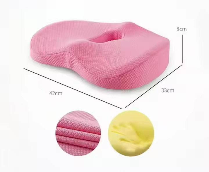 Sciatica Pain Chair Tailbone Back Memory Foam Relief Pillow Car Seat Cushion