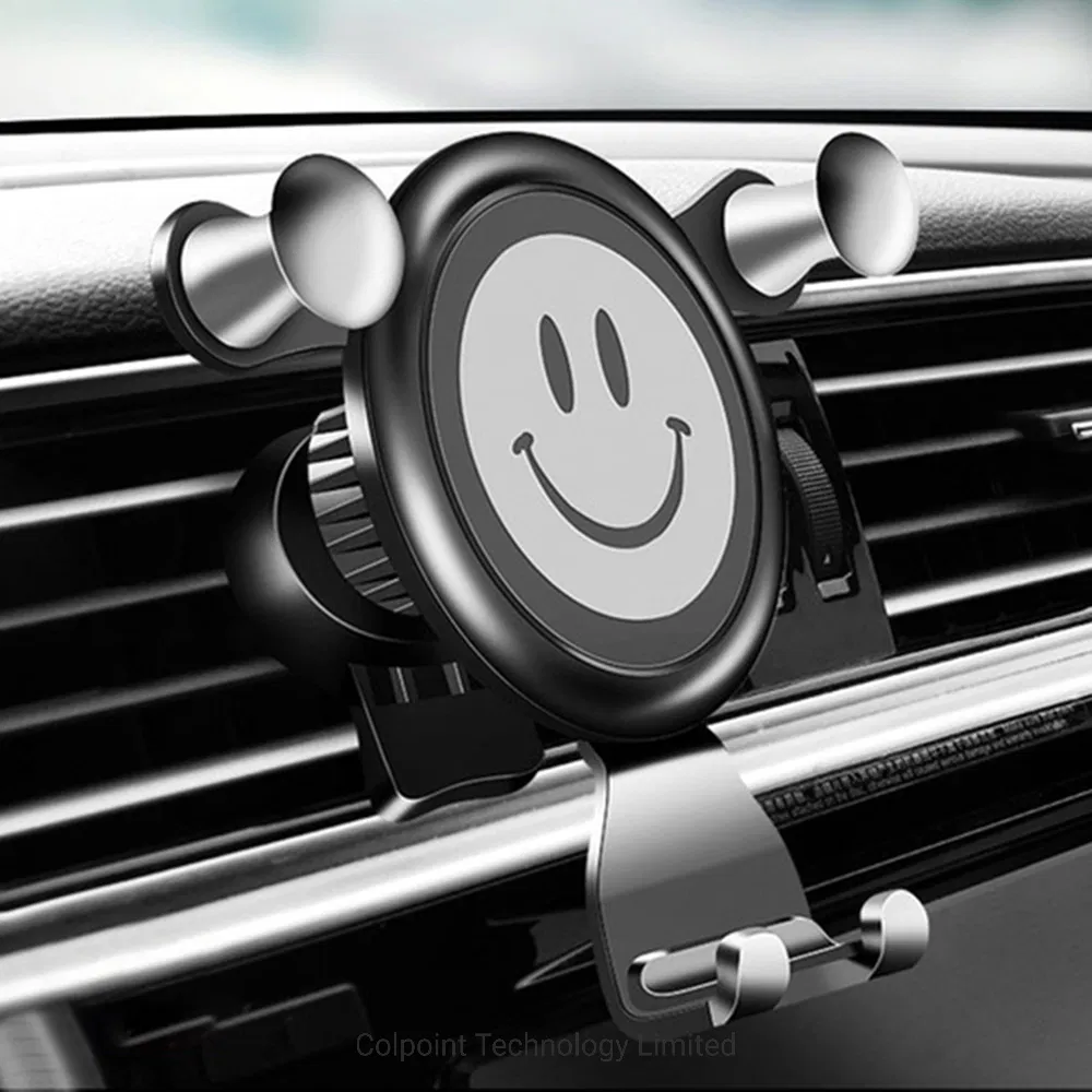 Hot Rundong Smile Face Pattern Car Air Vent Phone Holder Gravity Universal Car Cradle Mount
