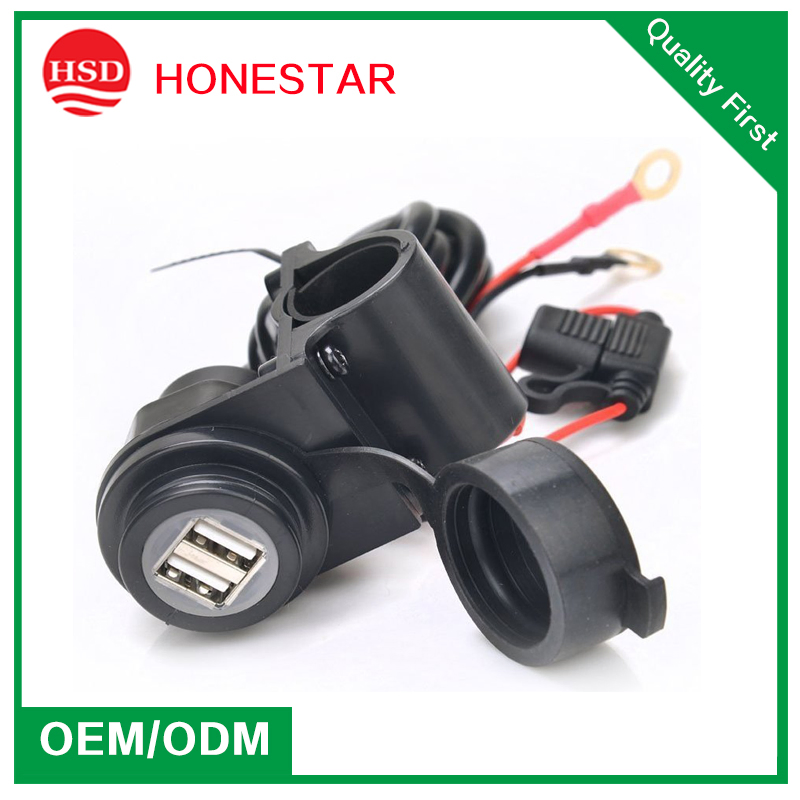 12V Dual USB Car/Motorcycle Cigarette Lighter Socket Charger Power Adapter
