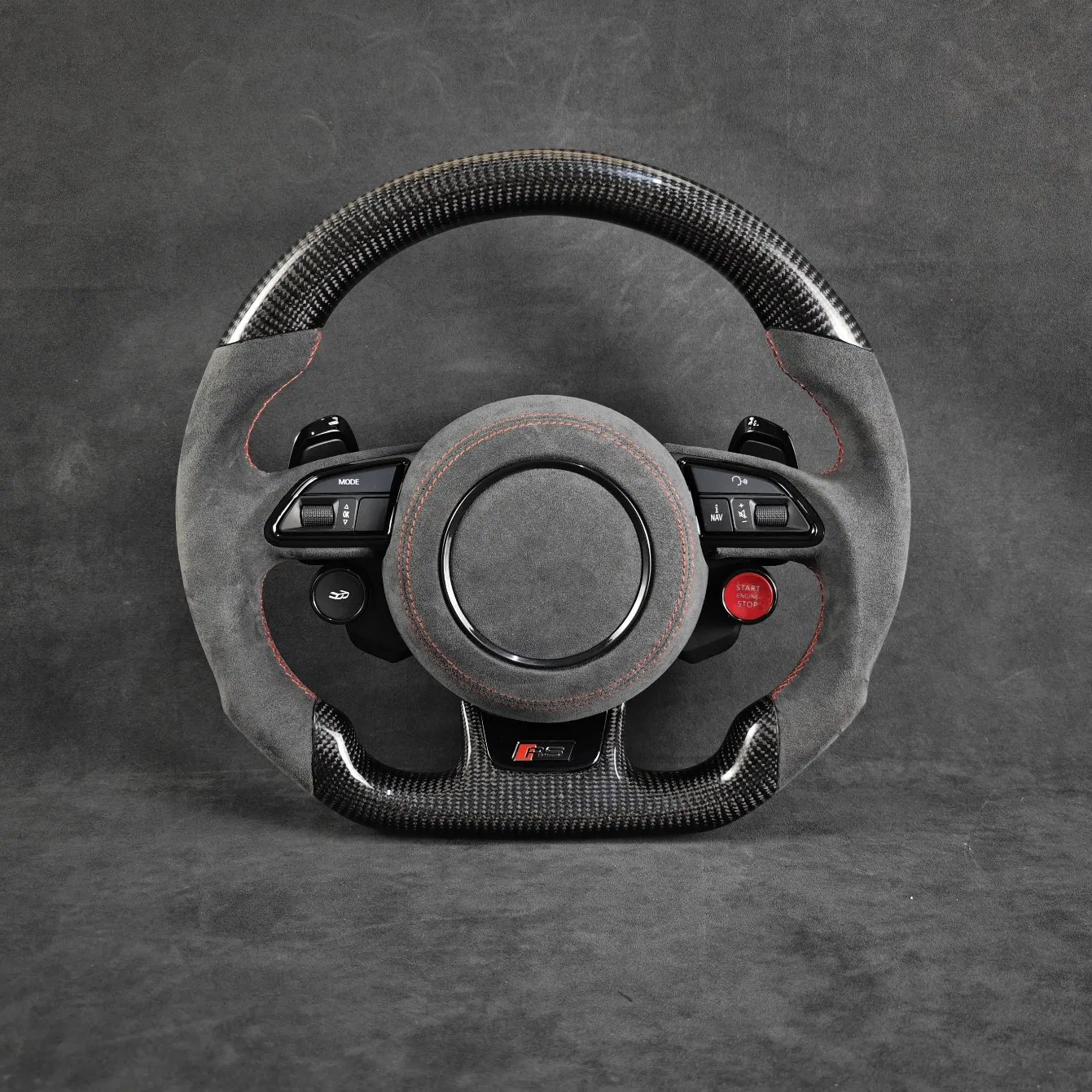 for Audi A5 A6 C6 C7 A7 R8 RS RS3 RS4 RS5 Q3 Q5 Q7 Tt A3 A4 B8 S3 S4 S5 B9 RS6 RS7 Custom Leather Steering Wheel Car Accessories