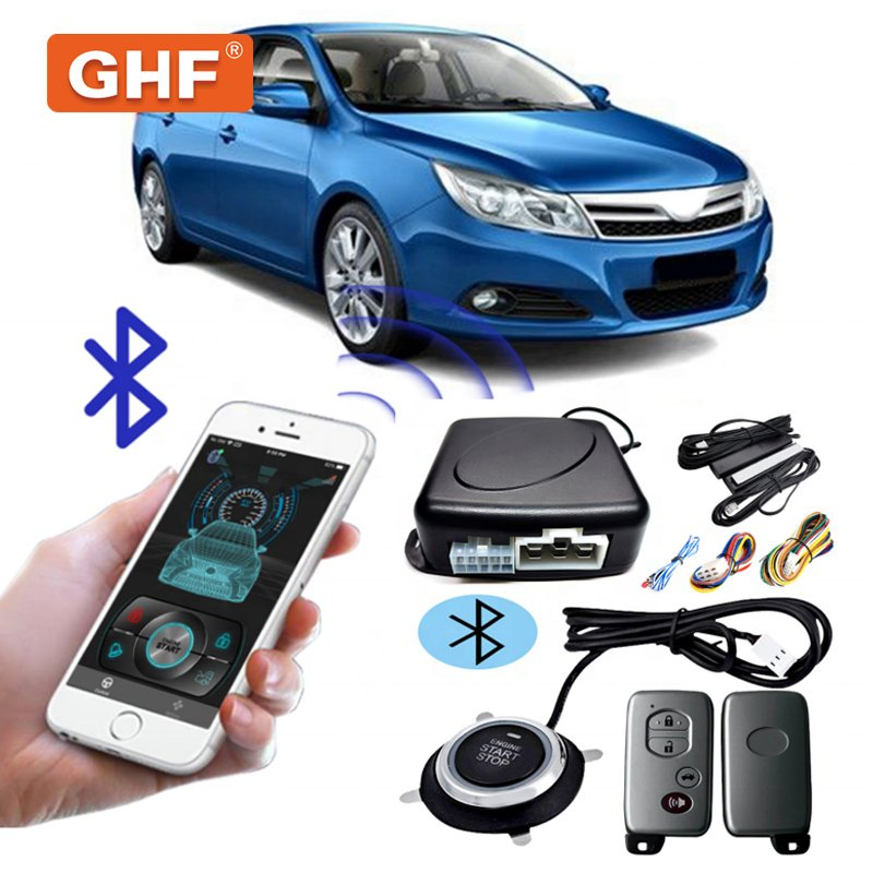 Ghf Pke Keyless Start Stop Engine Car Security Alarm System with Phone APP