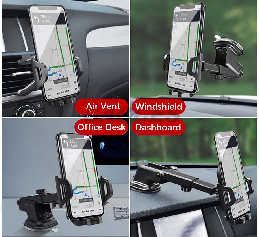 Cacces Factory Phone Mount for Car,Mobile Holder Mount,Dashboard,Windshield &amp; Air Vent for All Cars,Installs in Minutes,Holds All Phone up to 6-Inch Car Holder