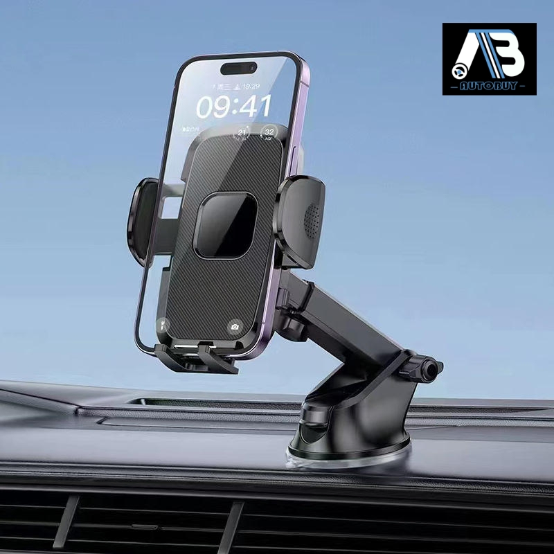 One-Hand Operation Auto-Clamping Anti-Slip Car Phone Mount