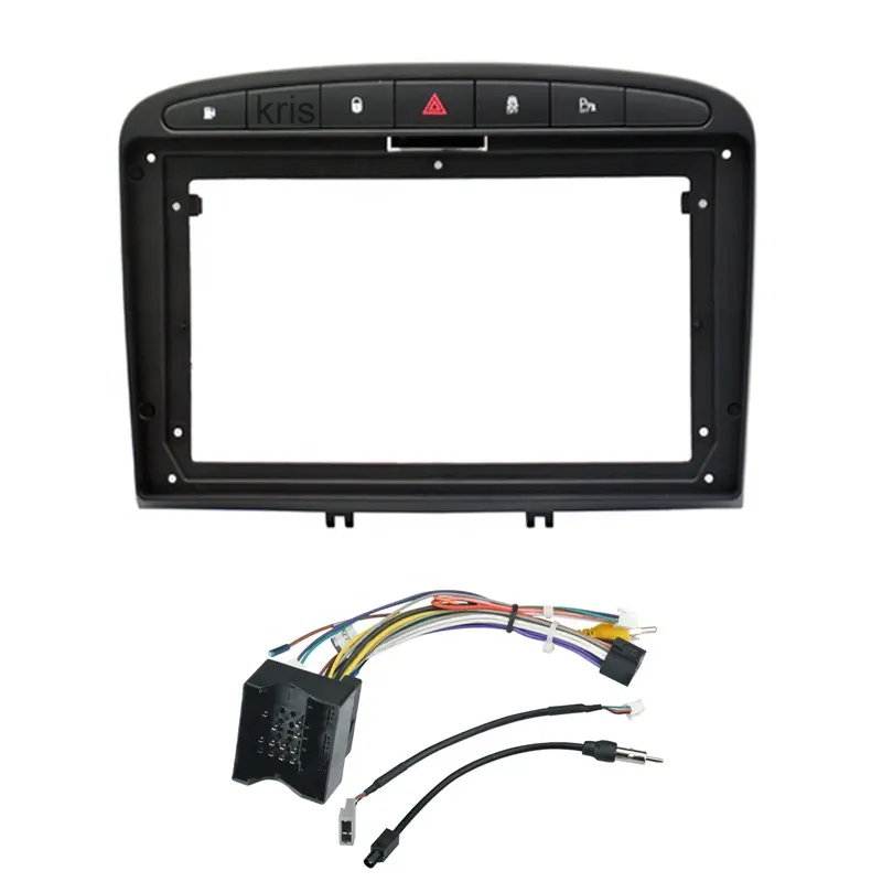 Car Fascia Frame GPS Navigation Frame Auto Spare Parts Accessories Suitable for Peugeot 308 9"
