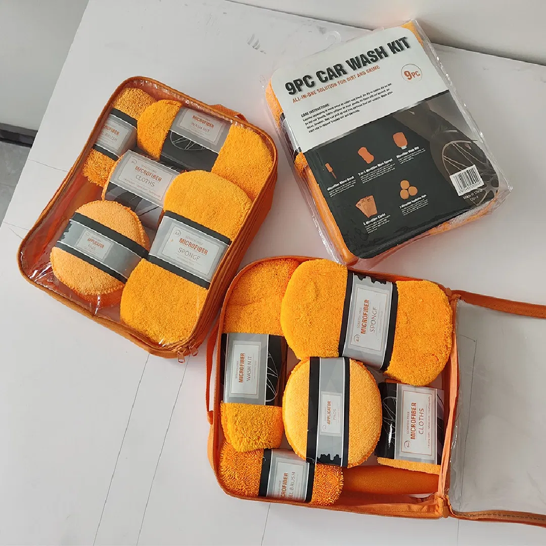 9PCS Car Cleaning Towel Household Washing Wheel Brush Detailing Washing Tools