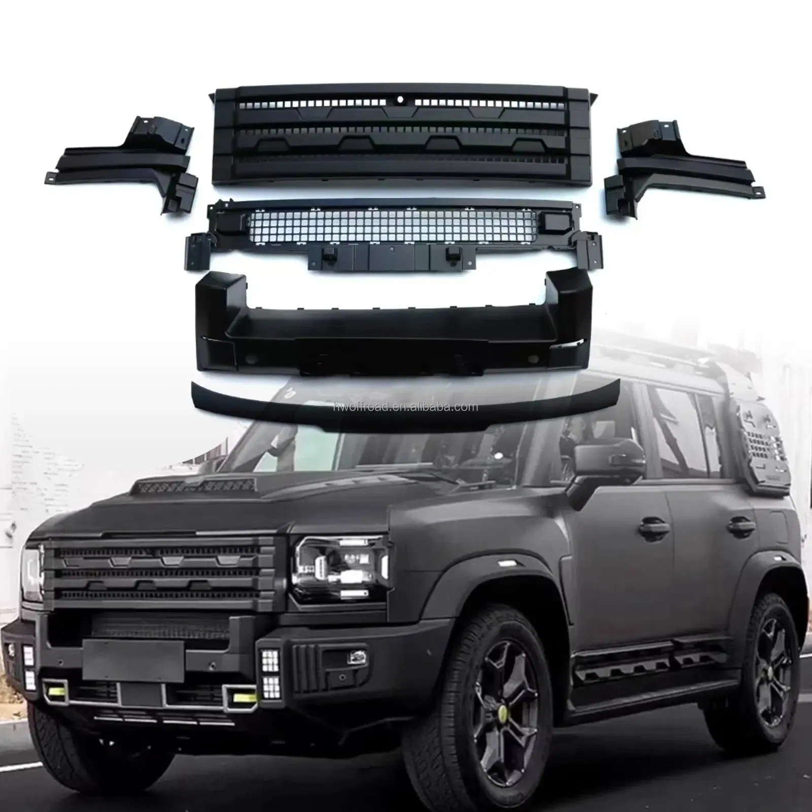 City-Hunter Style Car Front Grille for Chery Jetour Traveler T2 Upgrade Racing Grille Exterior Accessories
