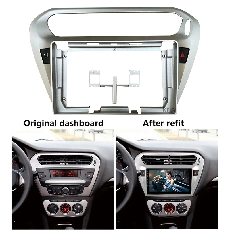 Car DVD Frame GPS Navigation Frame Auto Spare Parts Accessories Suitable for Peugeot 301 9"