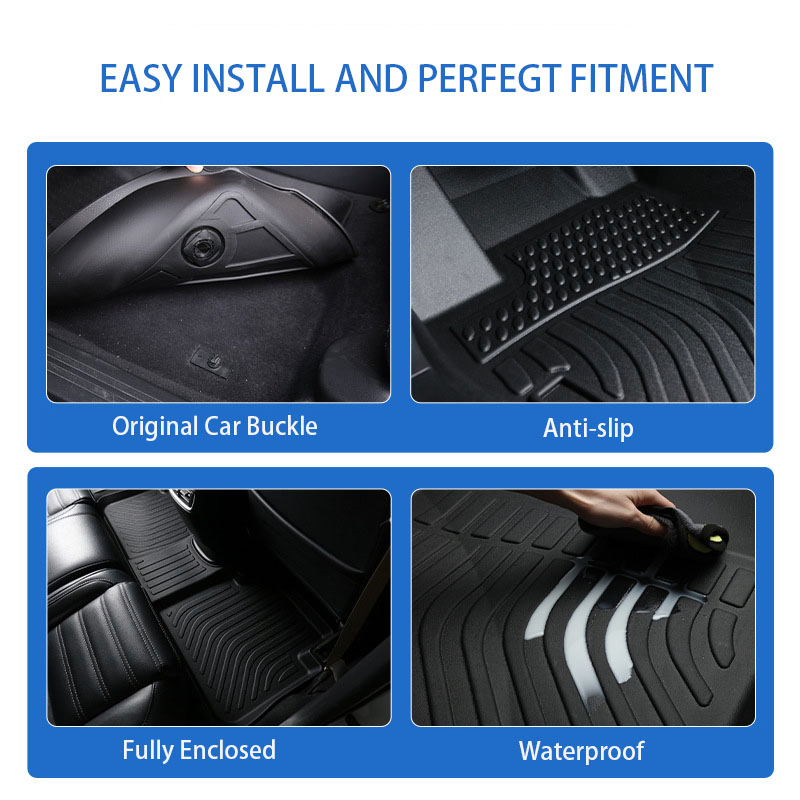 Car Accessories Factory Wholesale Full-Coverage Dustproof TPE Car Floor Mats of Car Accessory