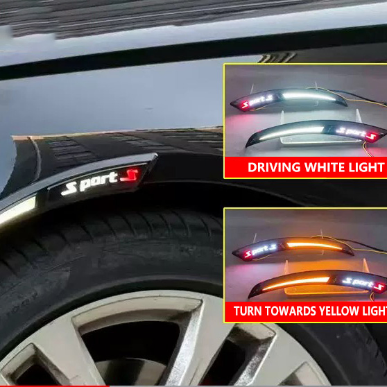 Wholesale Price Universal LED Wheel Arch Lights for Car Styling Exterior Accessories Dynamic Flowing Fender Lip Lamps with Dual Color Driving/Turn Signal