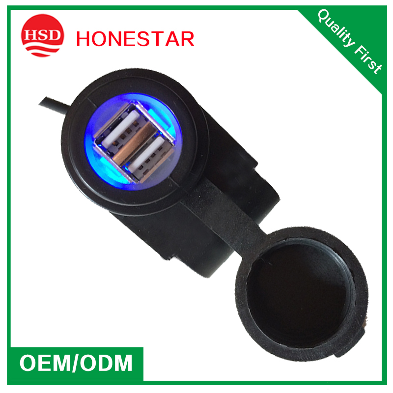 12V Dual USB Car/Motorcycle Cigarette Lighter Socket Charger Power Adapter