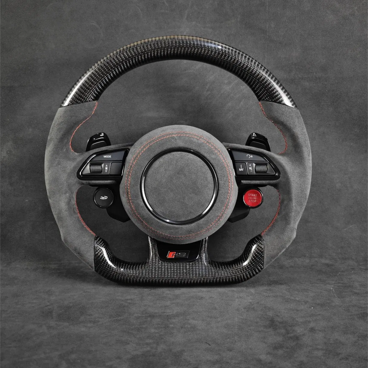 for Audi A5 A6 C6 C7 A7 R8 RS RS3 RS4 RS5 Q3 Q5 Q7 Tt A3 A4 B8 S3 S4 S5 B9 RS6 RS7 Custom Leather Steering Wheel Car Accessories