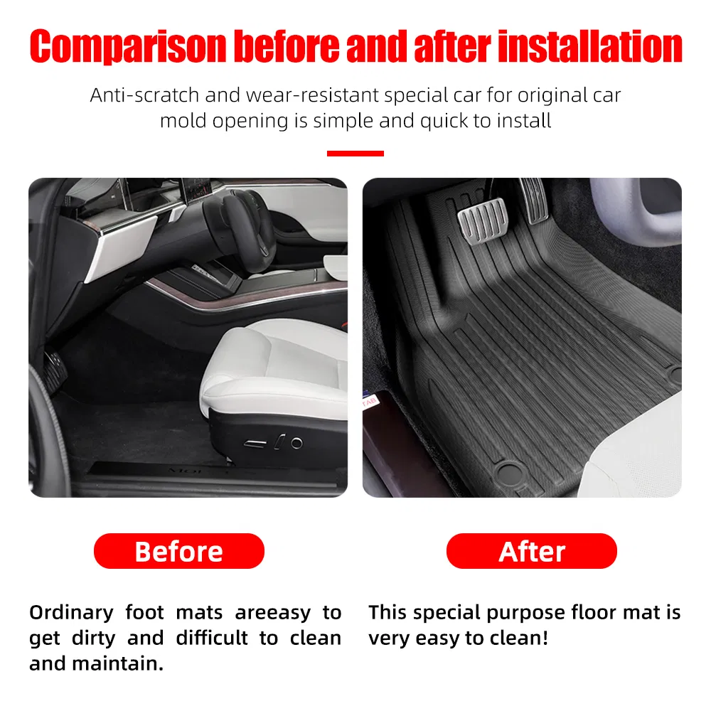 New Products TPE Car Mat Waterproof Non-Slip Car Floor Mat for Tesla New Model Y 2025 Long