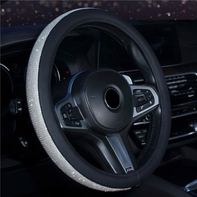 New Car Steering Wheel Cover Anti Slip PU Leather Steering Covers Suitable 37-38cm Carbon Fiber Car Decoration Car Accessories