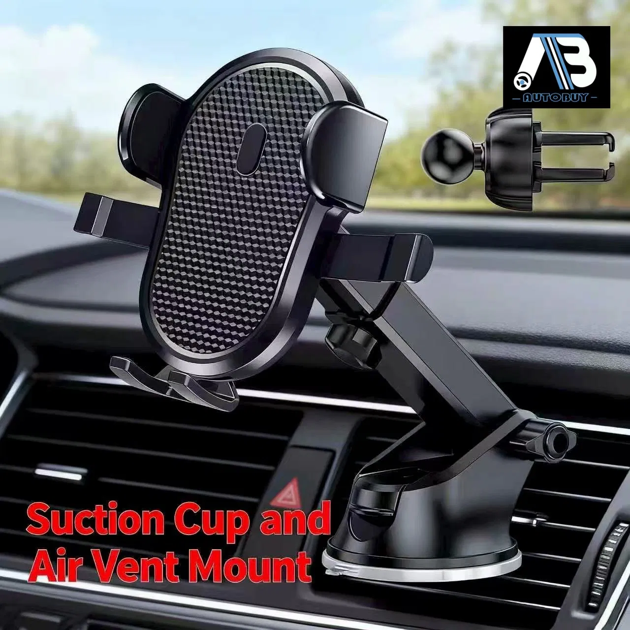 Large Phone Compatible Adjustable Angle Car Phone Mount