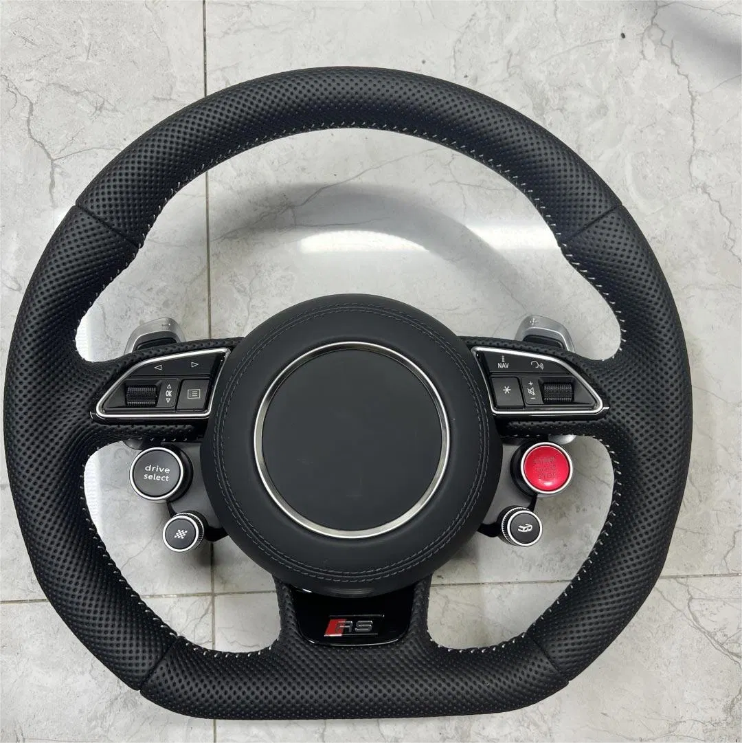 for Audi A5 A6 C6 C7 A7 R8 RS RS3 RS4 RS5 Q3 Q5 Q7 Tt A3 A4 B8 S3 S4 S5 B9 RS6 RS7 Custom Leather Steering Wheel Car Accessories