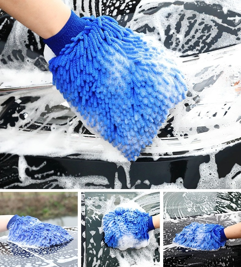 Double-Sided Chenille Wipe Car Wash Gloves Cleaning Supplies Car Wash Shop Tools