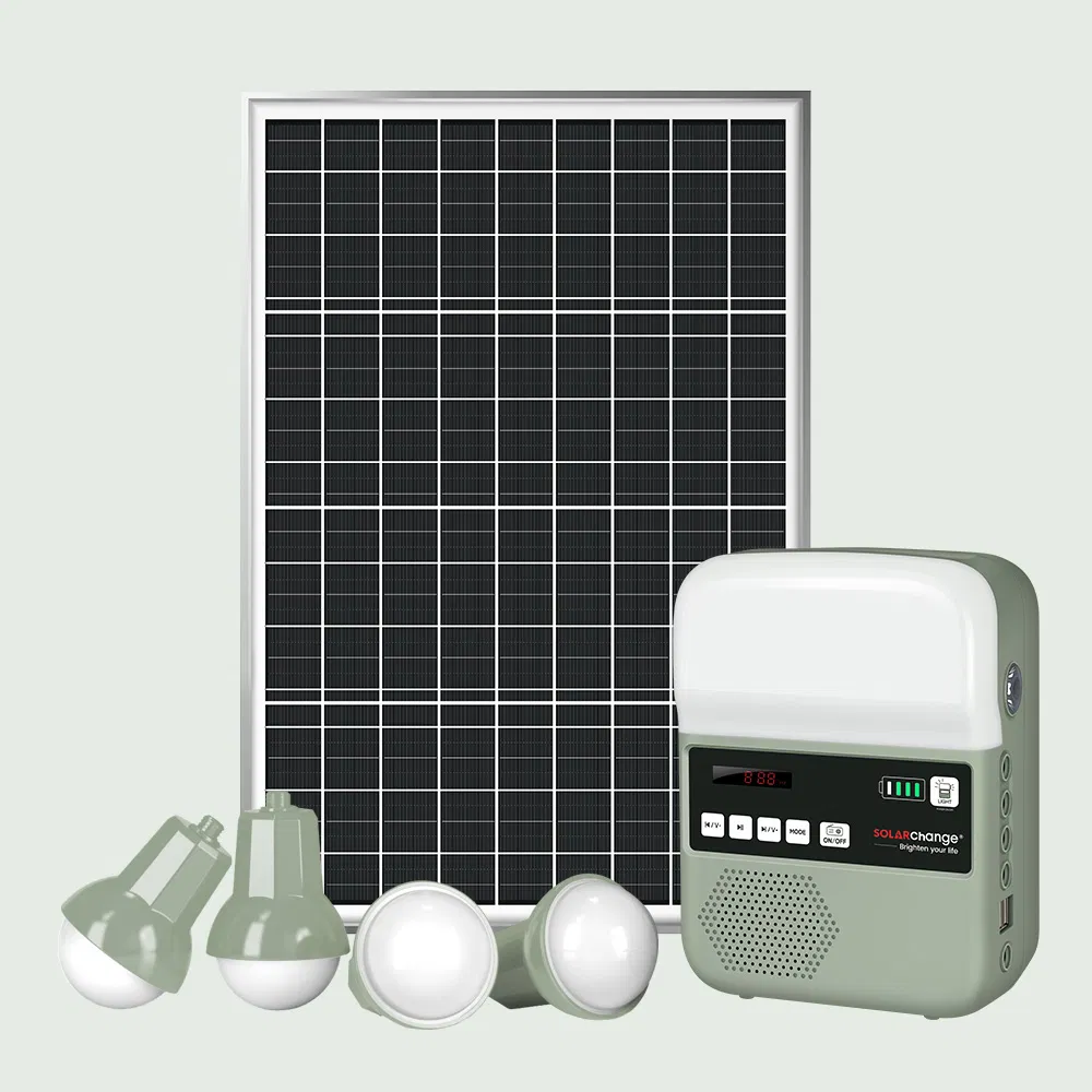 Solar LED Lighting System with USB Mobile Charger