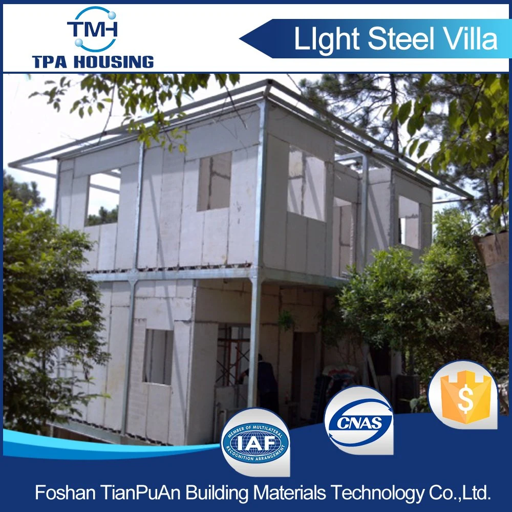 2 Floors EPS Cement Sandwich Panel Prefab House in The Country Side