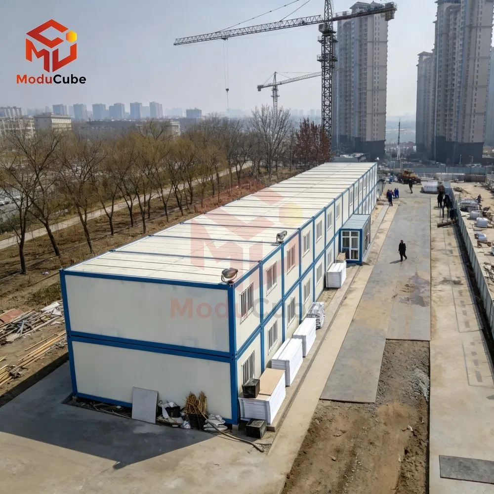Prefabricated Light Steel Shipping Container Building House for Labor Camp with Kitchen Toilet Bathroom