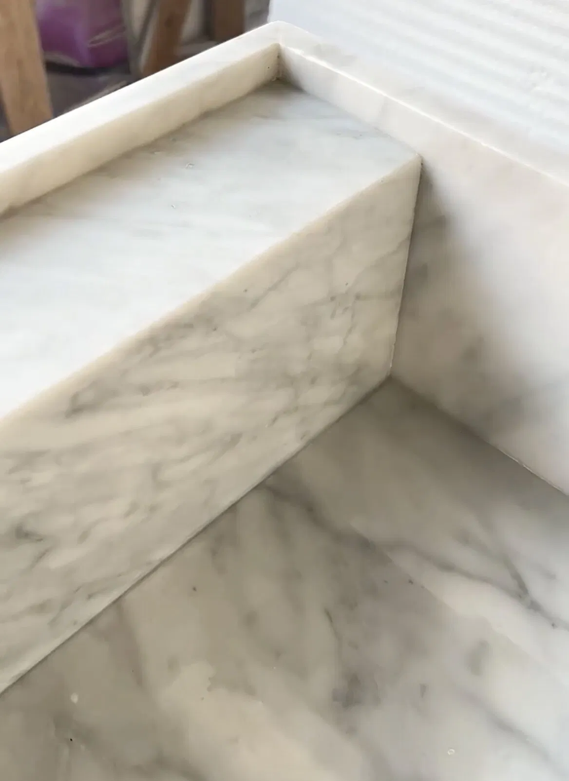 Natural Customized polished/honed Bianco Carrara White Marble Vanity Unit for interior Hotel/Apartment/Villa/Resort/House bathroom/kitchen