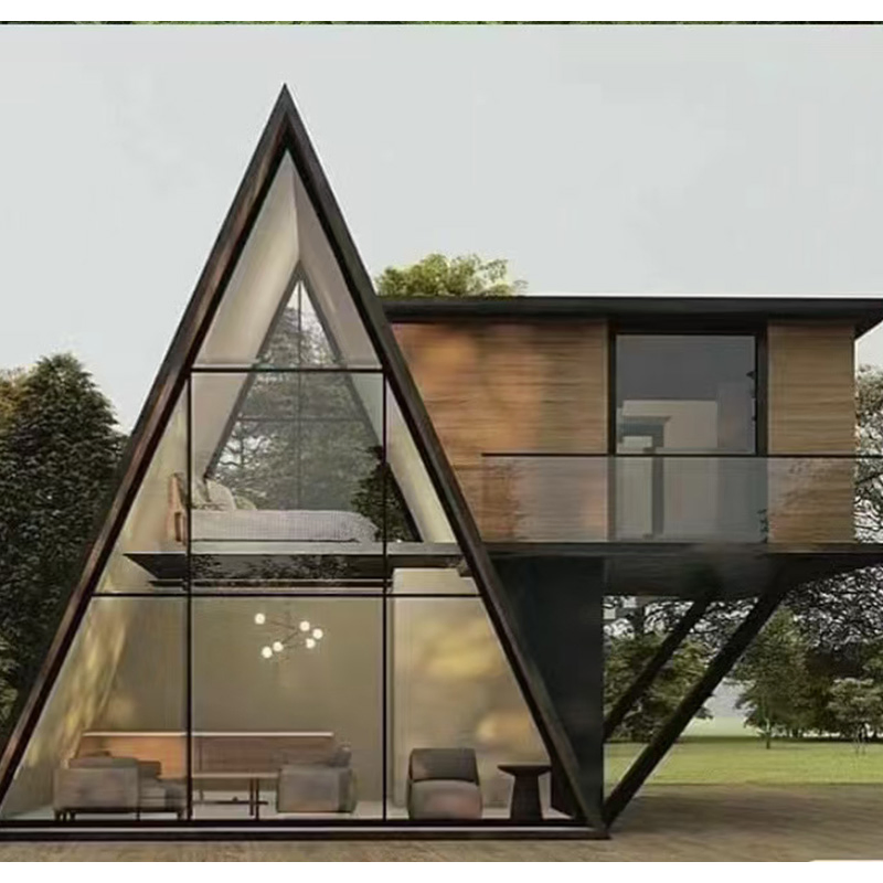 Luxury Frame Small House Triangle Villa House Heat-Insulated Modular Home Prefabricated-Building