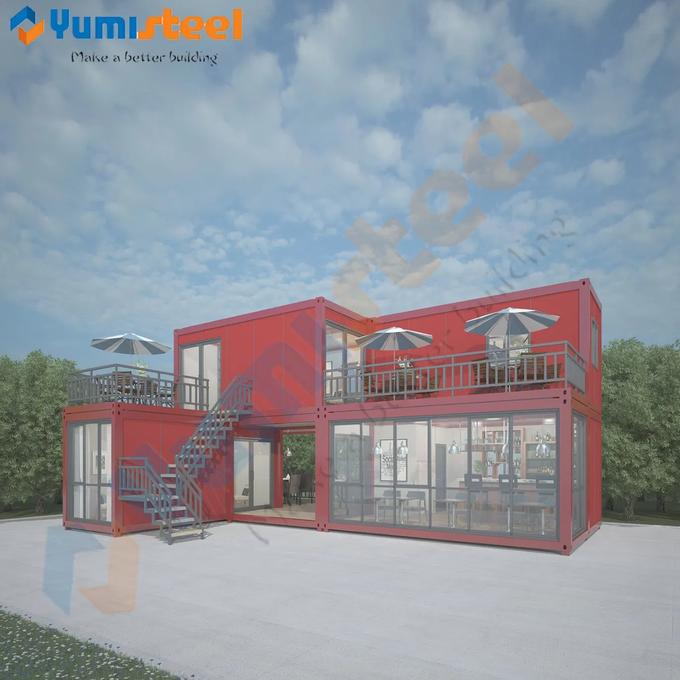 Fireproof Prefabricated Modular Luxury Container Beach Houses for Living