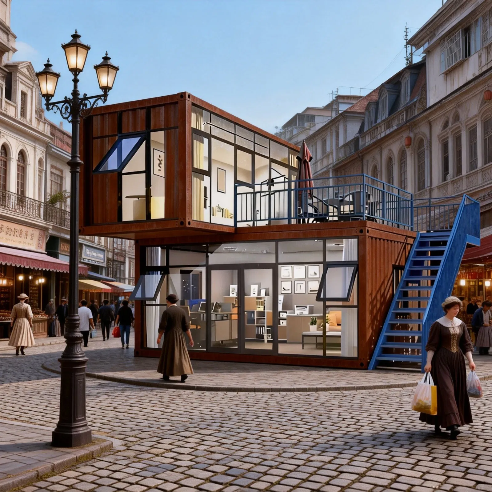 Modern Style Steel and Glass Structure Modular Light Container House Prefabricated House