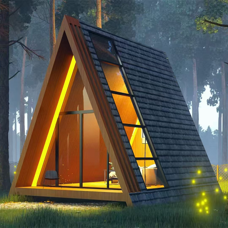 Luxury Frame Small House Triangle Villa House Heat-Insulated Modular Home Prefabricated-Building