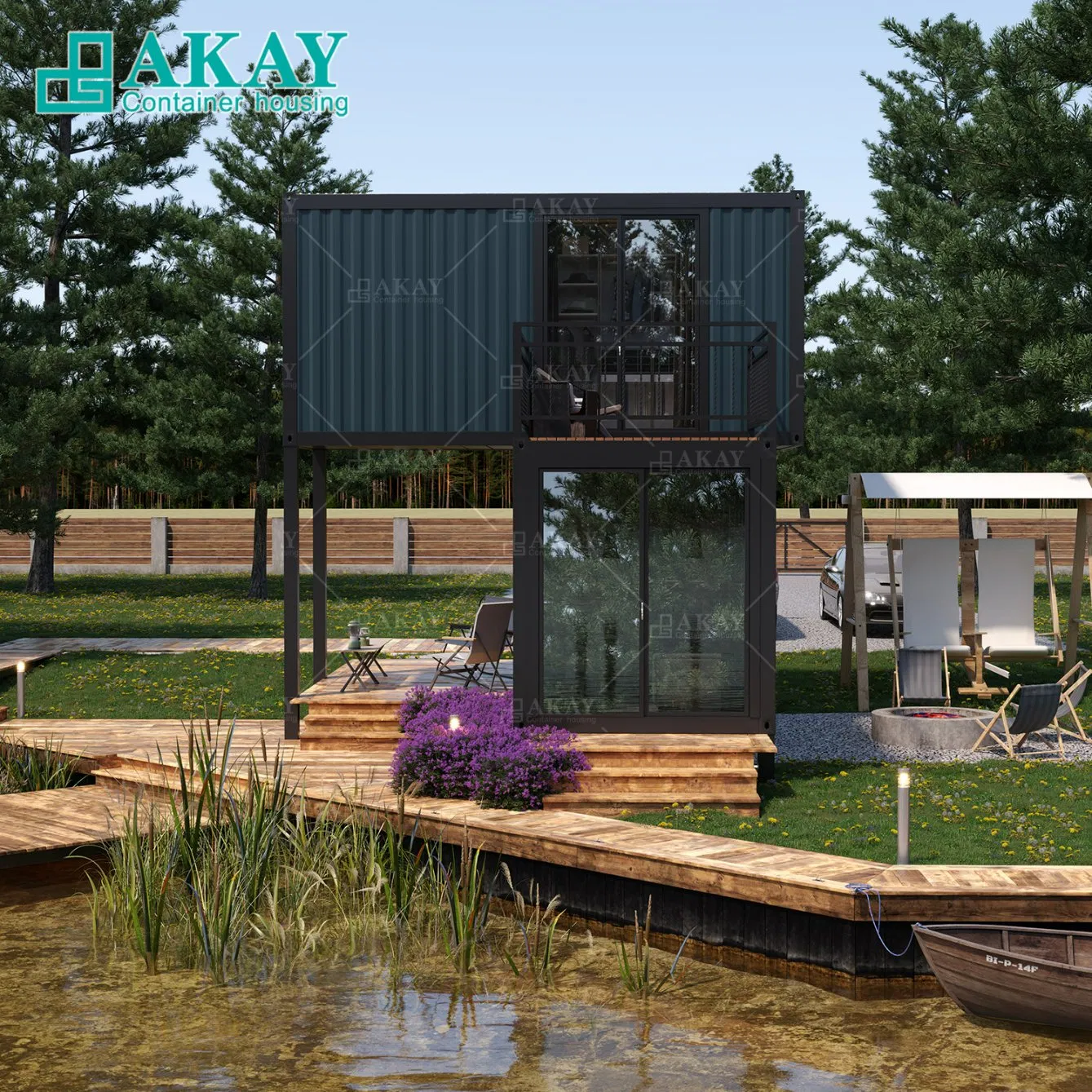 Portable/Mobile Luxury Flat Pack EPS Sandwich Panel Prefabricated/Prefab Container House/Office/Home/Accomodation/Villa for Living Prefabricated-Building