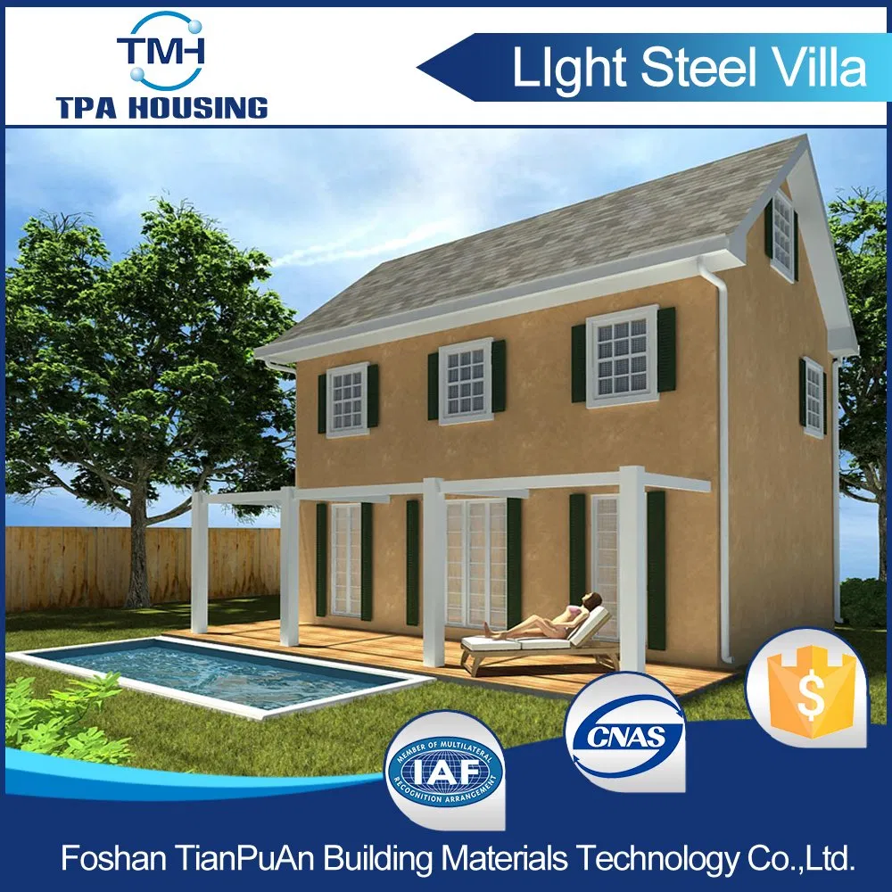 2 Floors EPS Cement Sandwich Panel Prefab House in The Country Side