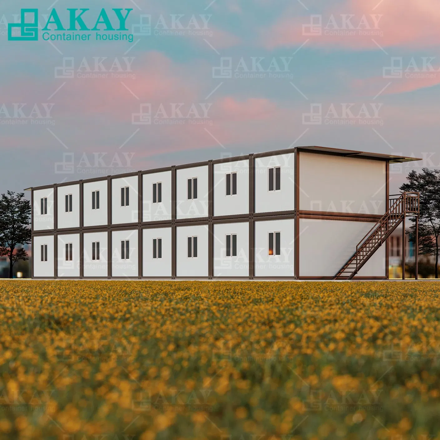 Double-Storey Staff Dormitory Apartment Engineering Project Modular Prefabricated Homes Container Houses Prefab House