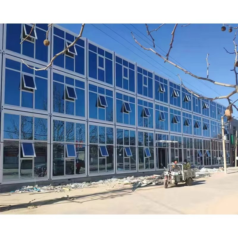 Wholesale Price Steel Frame Structure Prefabricated Portable Modular 3 Levels Glass Container Office with Bathroom Shower