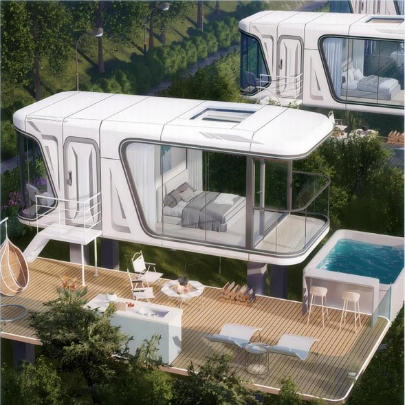 Prefab Modular Portable Waterproof Capsule House Prefabricated Vessel Hotel Sleep Pod Space Capsule