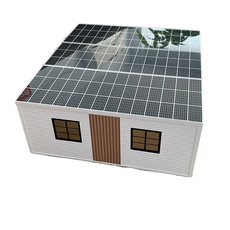 Flat Packed Prefabricated Container House with off Grid Solar Panel System