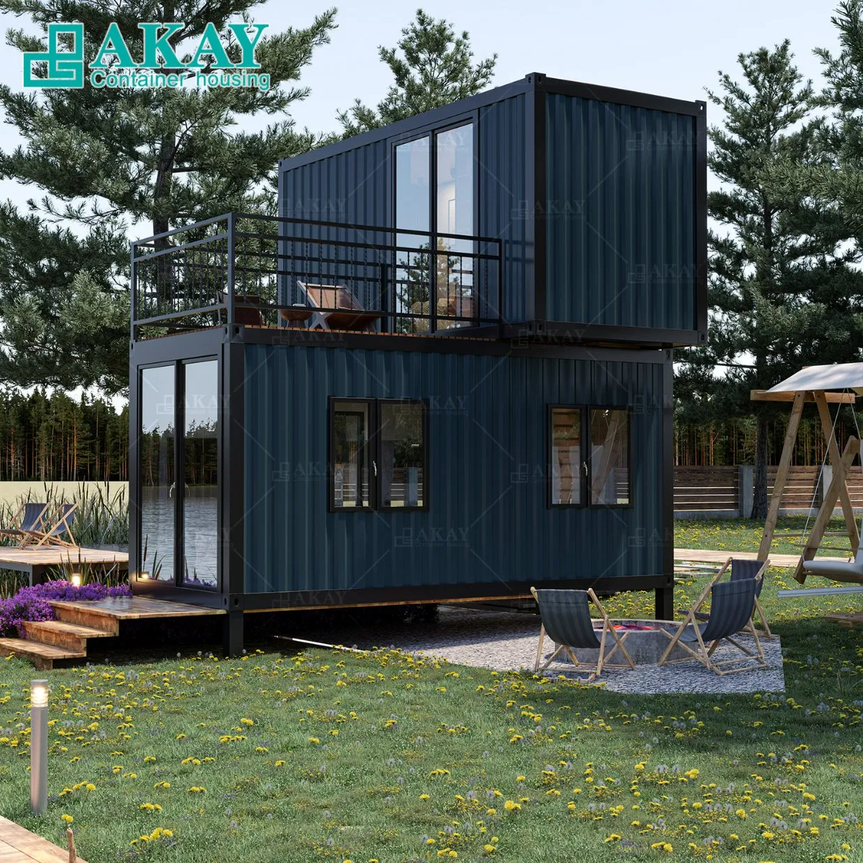 Portable/Mobile Luxury Flat Pack EPS Sandwich Panel Prefabricated/Prefab Container House/Office/Home/Accomodation/Villa for Living Prefabricated-Building