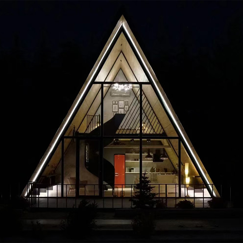 Luxury Frame Small House Triangle Villa House Heat-Insulated Modular Home Prefabricated-Building