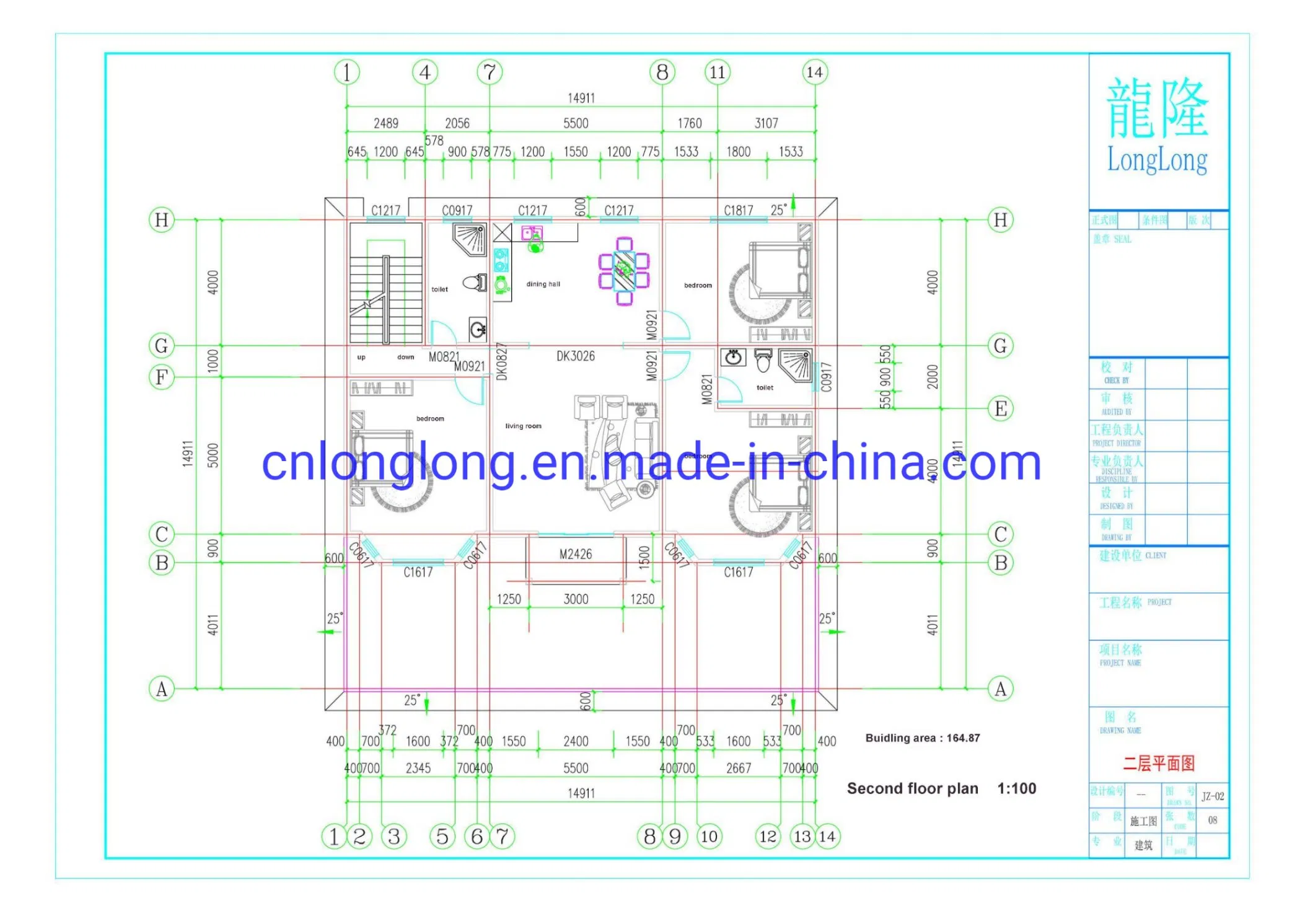 Customized Light Steel Villa Prefabricated Building Three-Storey House V8