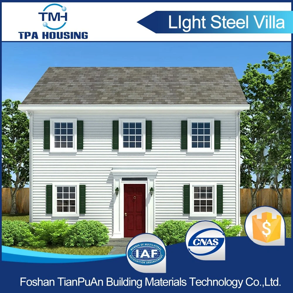 2 Floors EPS Cement Sandwich Panel Prefab House in The Country Side