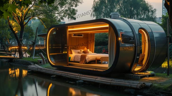 Cheap China Customized Fold Aluminium Garden Mobile Smart Tiny Prefab Luxury Villa Portable Living Space Capsule Movable Modular Prefabricated Container House