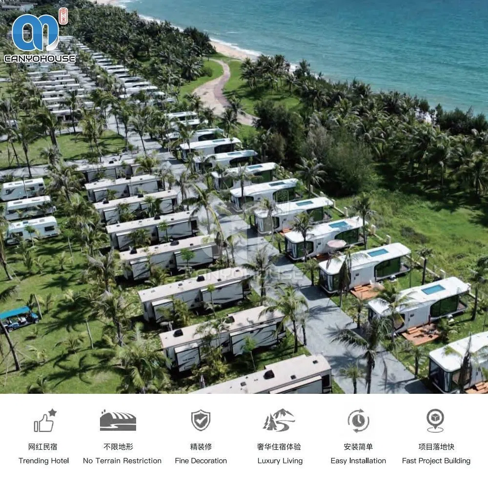 Fireproof Prefabricated Portable Mobile Modular Prefab Container Space Capsule Cabin House Home