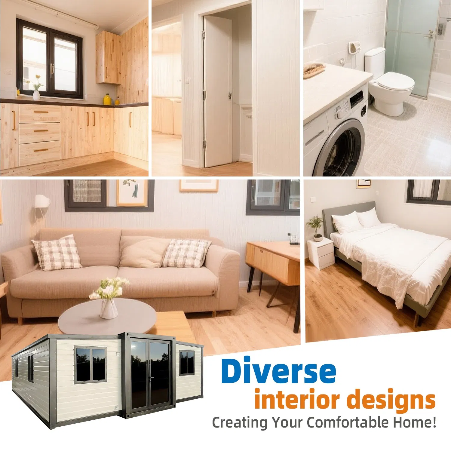 Waterproof 40FT 20 FT 30FT Insulatedseismic Insulation Folding Prefab Mobile Home Container Expandable House for Sale Steel Prefabricated Luxury House