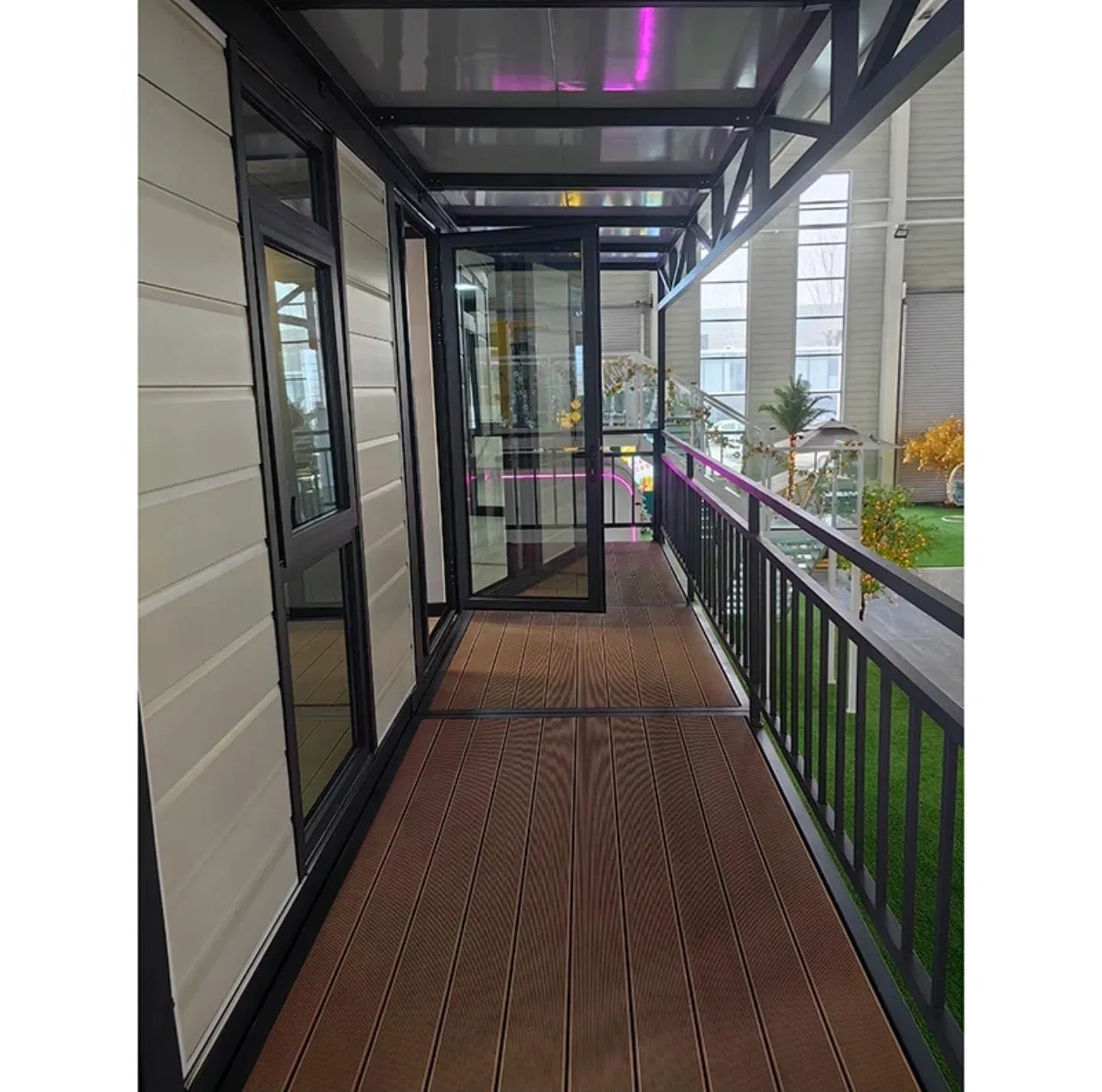 Two Story Flat Top Expandable House Movable Prefabricated House Glass Container House Foldable House Cheap